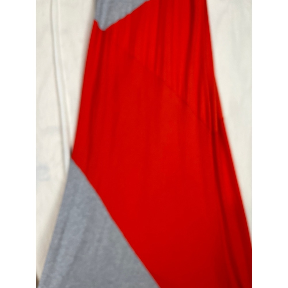 NWOT Bordeaux Womens Grey Red Colorblock Ribbed‎ Modal Maxi Dress Size Medium - Picture 3 of 6